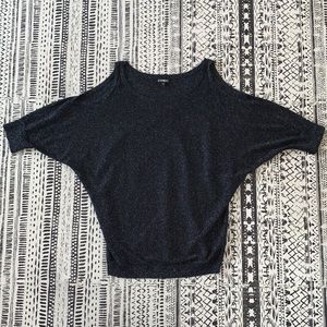 Express Cold Shoulder Glitter Top